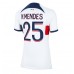 Paris Saint-Germain Nuno Mendes #25 Bortedrakt Dame 2023-24 Korte ermer